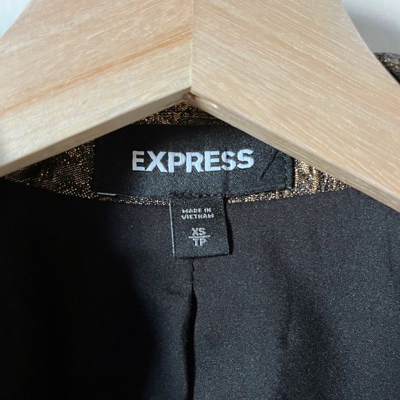 Express Gold Jacquard Blazer (XS + tailored waist!) - Picture 3 of 9